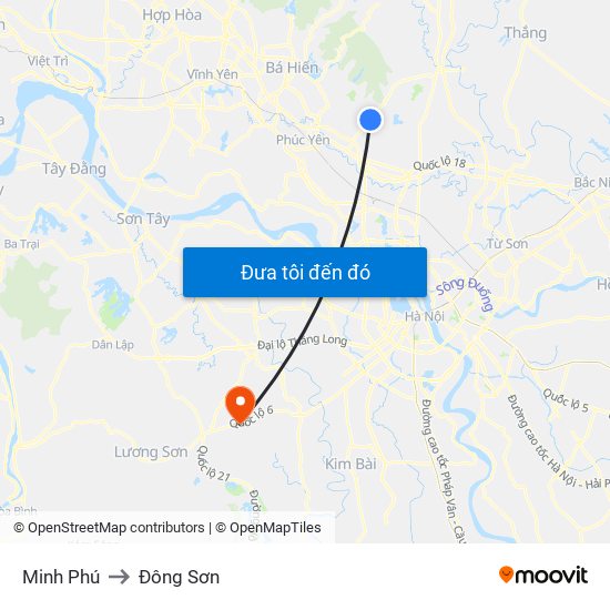 Minh Phú to Đông Sơn map