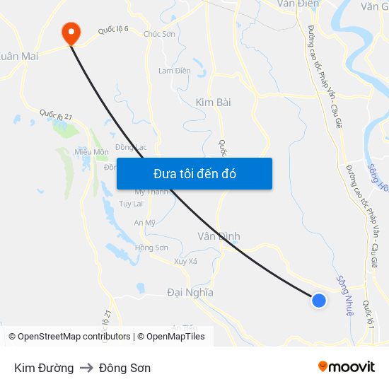 Kim Đường to Đông Sơn map