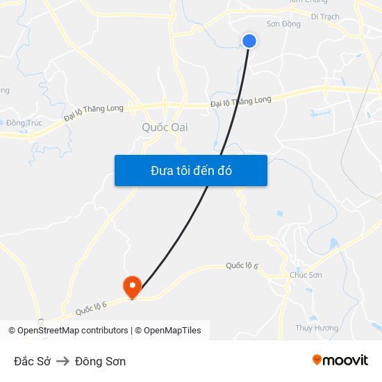 Đắc Sở to Đông Sơn map