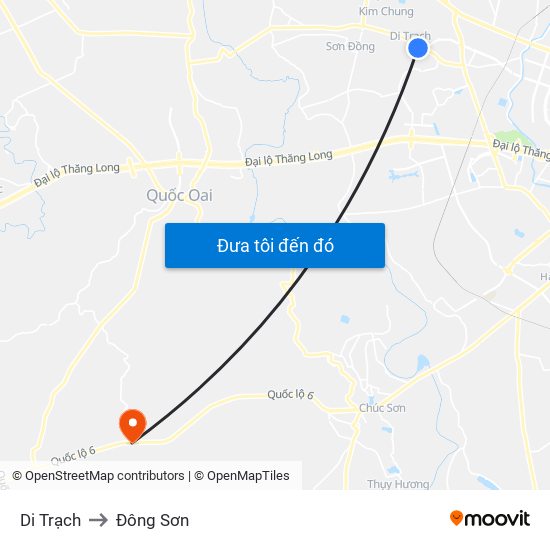 Di Trạch to Đông Sơn map