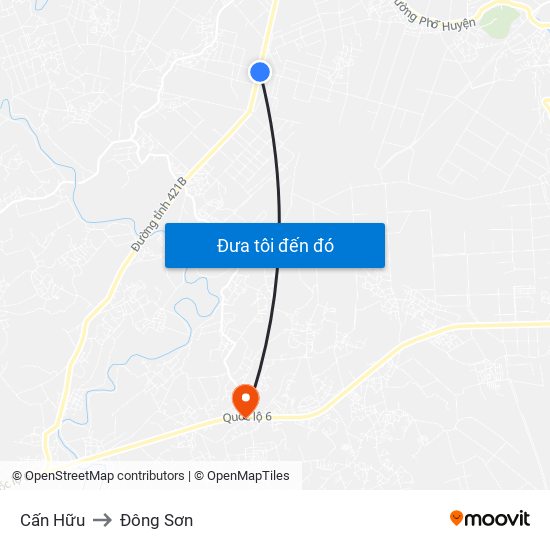 Cấn Hữu to Đông Sơn map