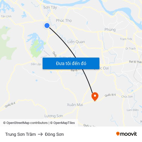 Trung Sơn Trầm to Đông Sơn map