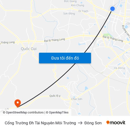 Cổng Trường Đh Tài Nguyên Môi Trường to Đông Sơn map