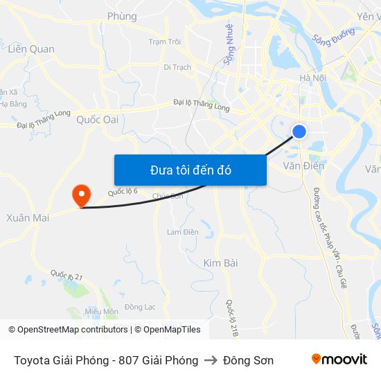 Toyota Giải Phóng - 807 Giải Phóng to Đông Sơn map