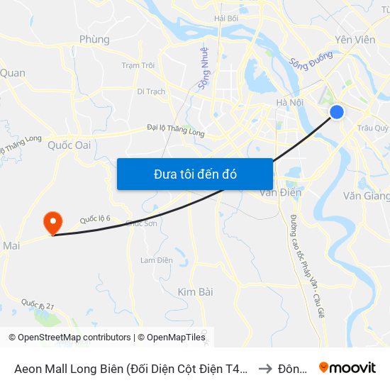 Aeon Mall Long Biên (Đối Diện Cột Điện T4a/2a-B Đường Cổ Linh) to Đông Sơn map