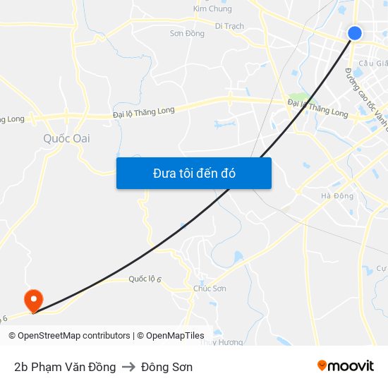 2b Phạm Văn Đồng to Đông Sơn map