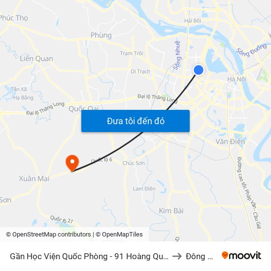 Gần Học Viện Quốc Phòng - 91 Hoàng Quốc Việt to Đông Sơn map