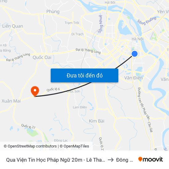 Qua Viện Tin Học Pháp Ngữ 20m - Lê Thanh Nghị to Đông Sơn map