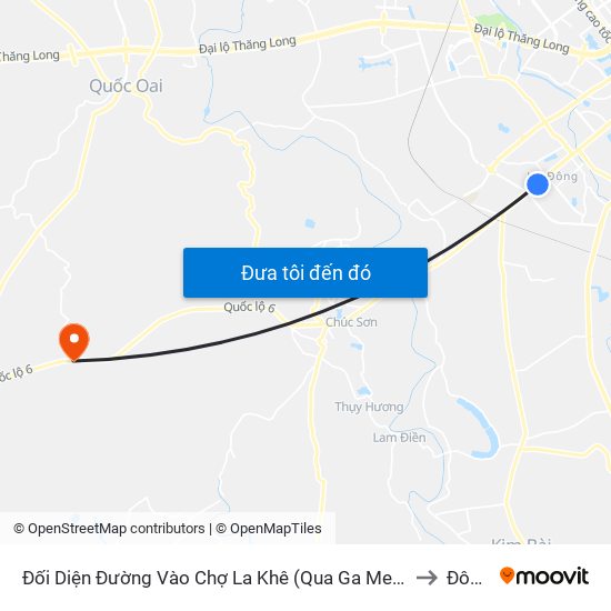 Đối Diện Đường Vào Chợ La Khê (Qua Ga Metro La Khê) - 405 Quang Trung (Hà Đông) to Đông Sơn map