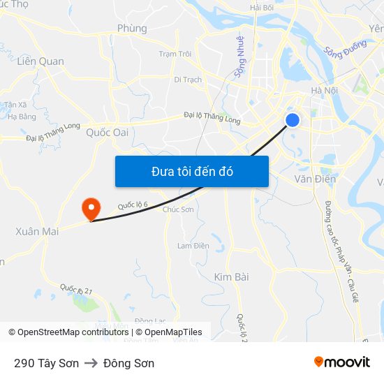 290 Tây Sơn to Đông Sơn map