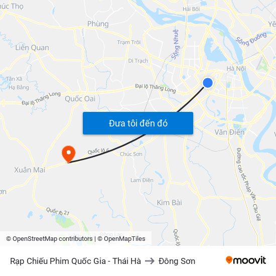 Rạp Chiếu Phim Quốc Gia - Thái Hà to Đông Sơn map