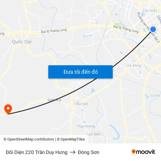 Đối Diện 220 Trần Duy Hưng to Đông Sơn map