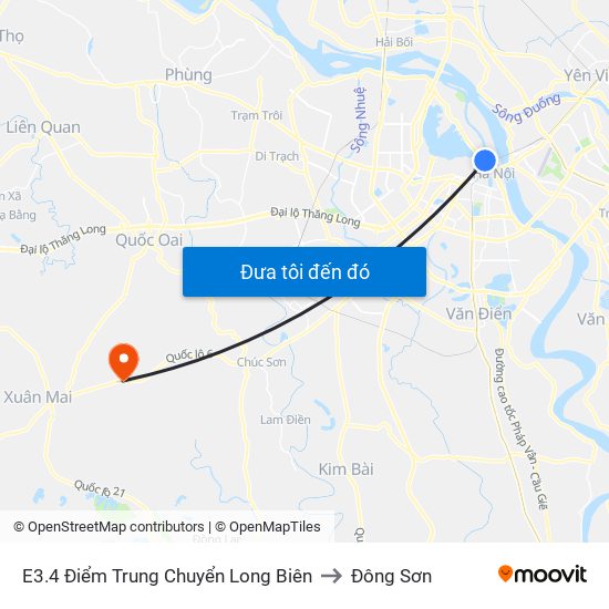 E3.4 Điểm Trung Chuyển Long Biên to Đông Sơn map