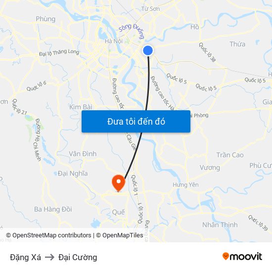 Đặng Xá to Đại Cường map