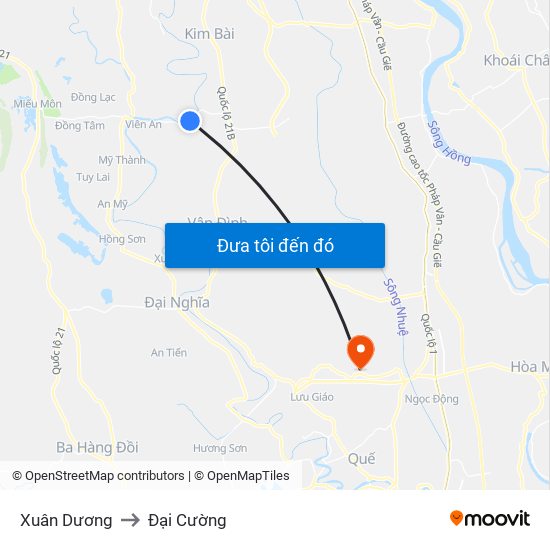 Xuân Dương to Đại Cường map