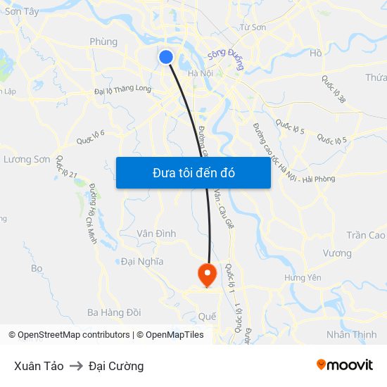 Xuân Tảo to Đại Cường map