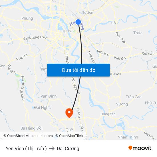 Yên Viên (Thị Trấn ) to Đại Cường map