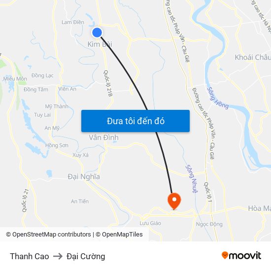 Thanh Cao to Đại Cường map