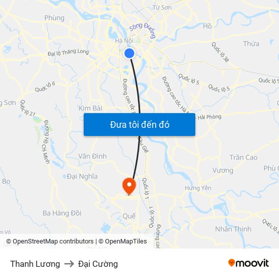 Thanh Lương to Đại Cường map