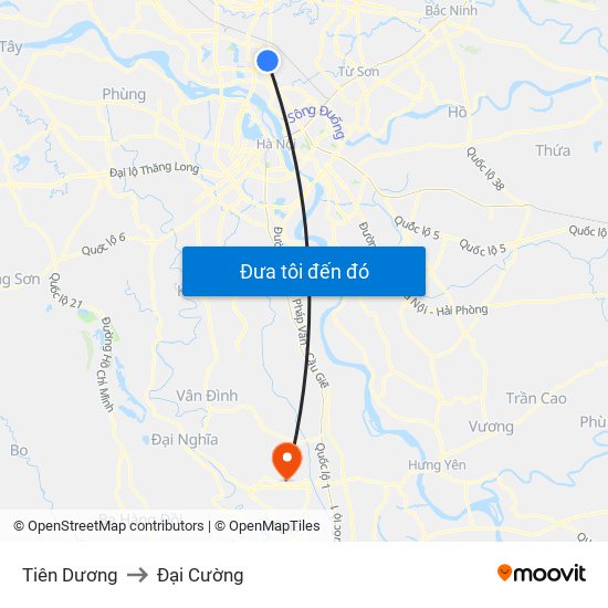 Tiên Dương to Đại Cường map