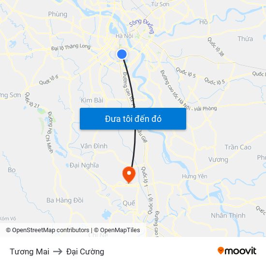 Tương Mai to Đại Cường map