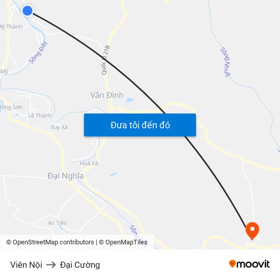 Viên Nội to Đại Cường map
