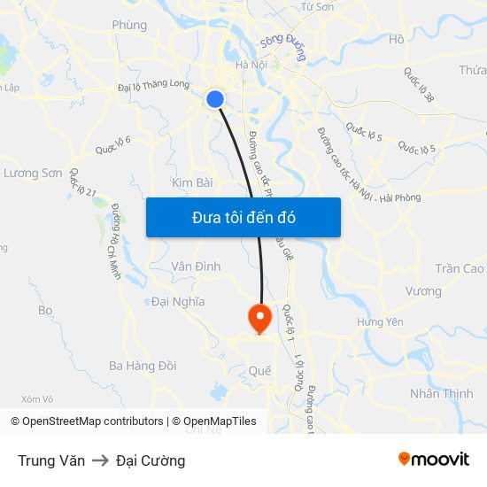 Trung Văn to Đại Cường map