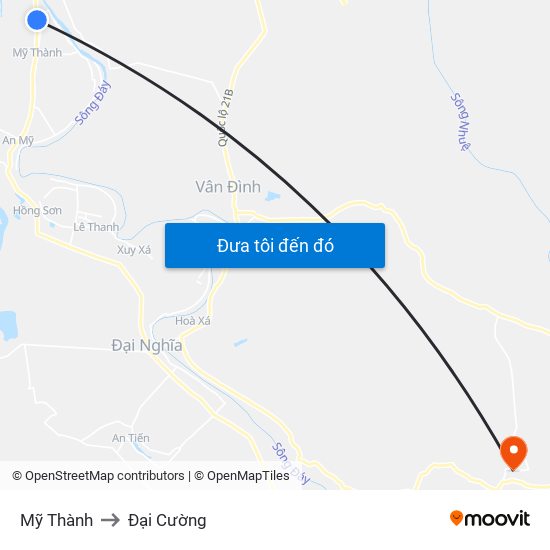 Mỹ Thành to Đại Cường map