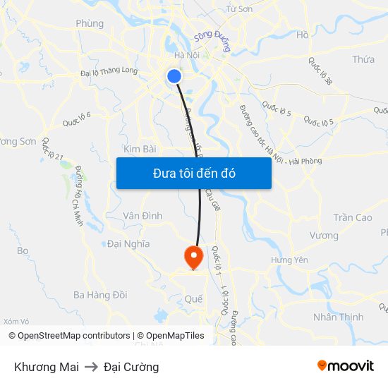 Khương Mai to Đại Cường map