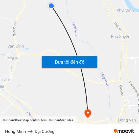 Hồng Minh to Đại Cường map