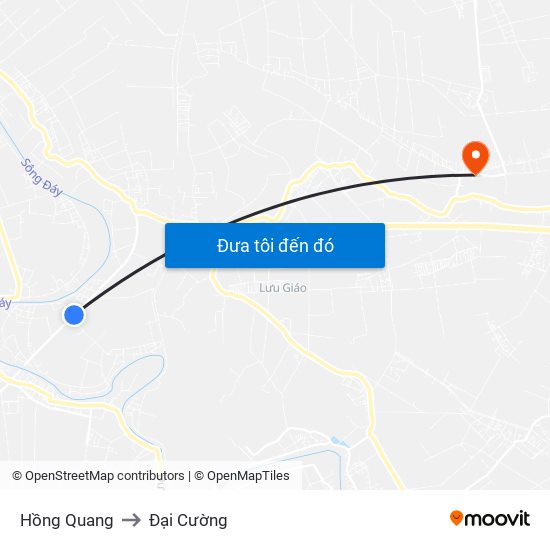 Hồng Quang to Đại Cường map