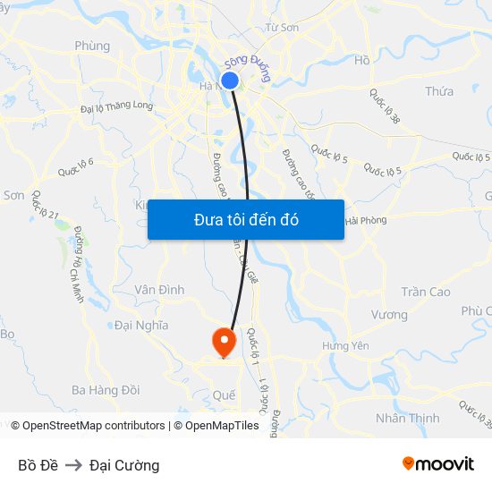 Bồ Đề to Đại Cường map