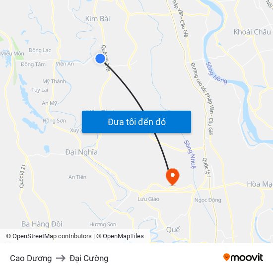 Cao Dương to Đại Cường map