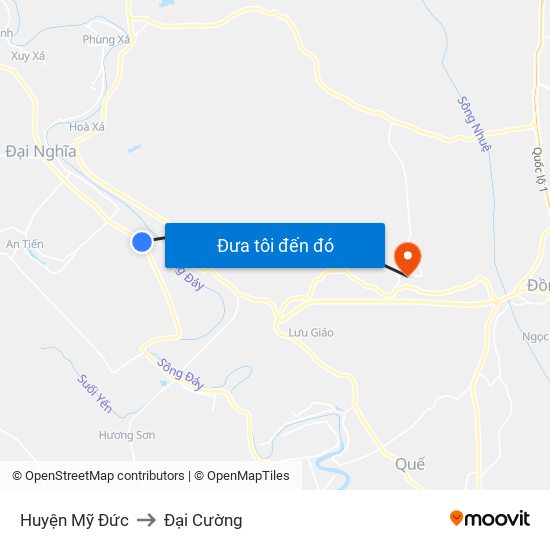 Huyện Mỹ Đức to Đại Cường map