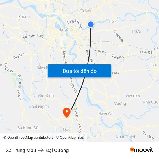 Xã Trung Mầu to Đại Cường map