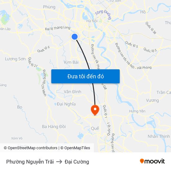 Phường Nguyễn Trãi to Đại Cường map