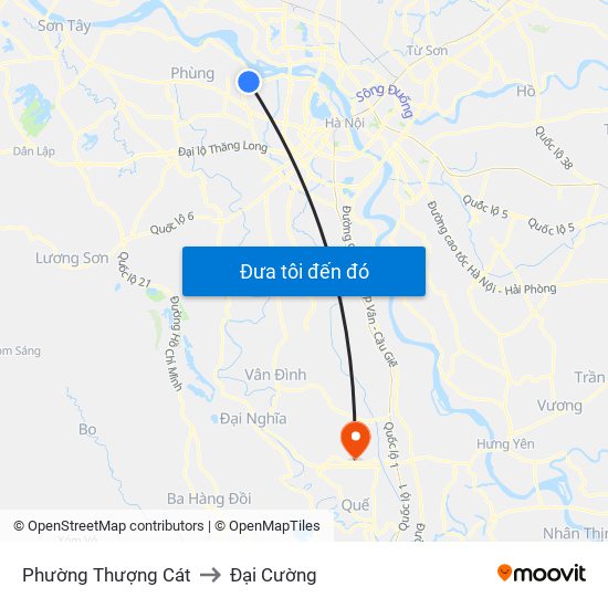 Phường Thượng Cát to Đại Cường map