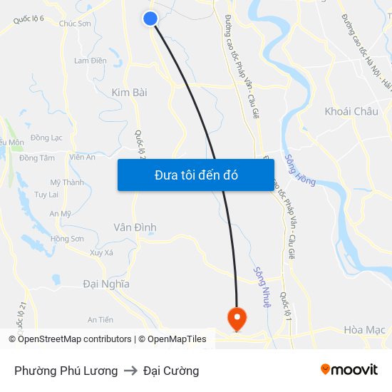 Phường Phú Lương to Đại Cường map