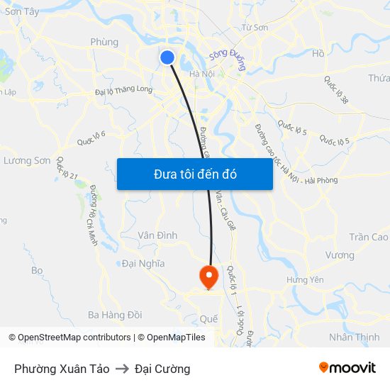 Phường Xuân Tảo to Đại Cường map