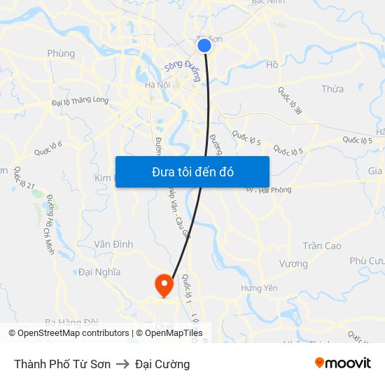Thành Phố Từ Sơn to Đại Cường map