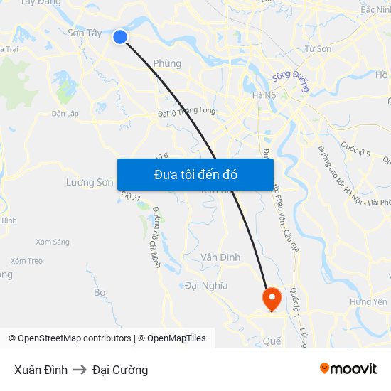 Xuân Đình to Đại Cường map