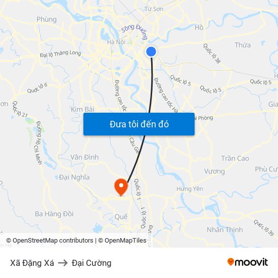 Xã Đặng Xá to Đại Cường map