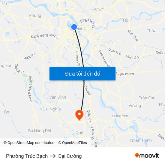 Phường Trúc Bạch to Đại Cường map