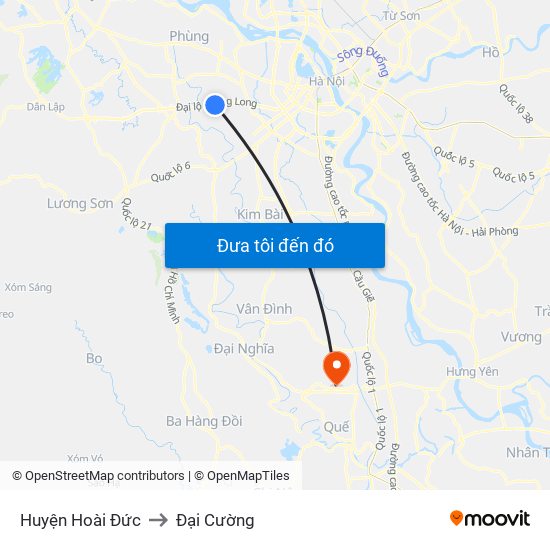 Huyện Hoài Đức to Đại Cường map