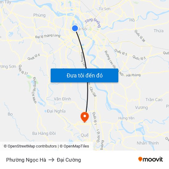 Phường Ngọc Hà to Đại Cường map