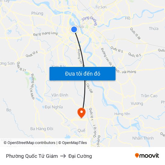 Phường Quốc Tử Giám to Đại Cường map