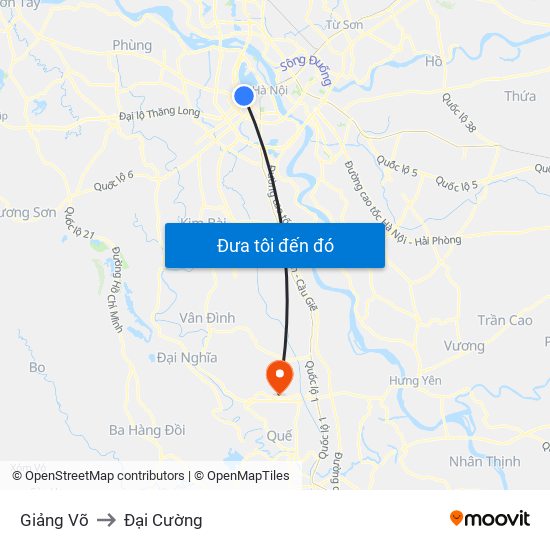 Giảng Võ to Đại Cường map