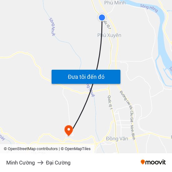 Minh Cường to Đại Cường map