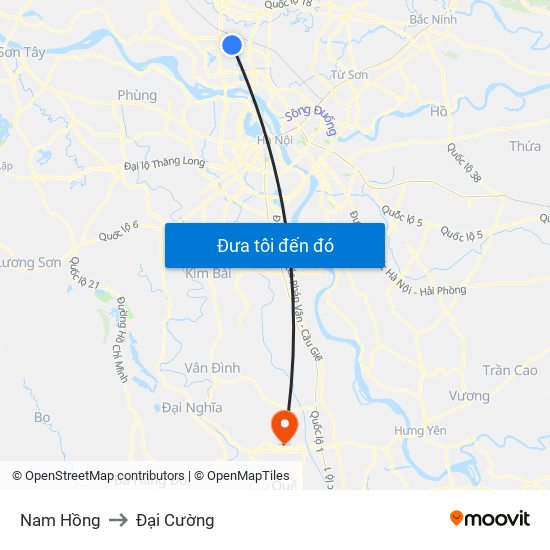 Nam Hồng to Đại Cường map