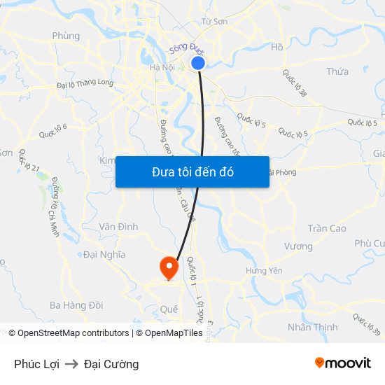 Phúc Lợi to Đại Cường map